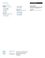 Preview for 2 page of Philips SDW5007GN Specifications