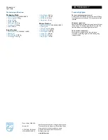 Preview for 2 page of Philips SDW5062GN Specifications