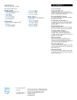 Preview for 2 page of Philips SDW5200GN Specifications