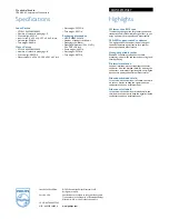 Preview for 2 page of Philips SDW5215W Specifications