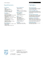 Preview for 2 page of Philips SE4301S Specifications