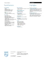 Preview for 2 page of Philips SE4502B Specifications