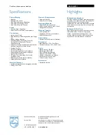 Preview for 2 page of Philips SE4552B Specifications