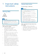 Preview for 4 page of Philips SHB3165 User Manual