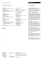 Preview for 2 page of Philips SHB7102 Specification Sheet