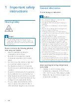 Preview for 4 page of Philips SHB8750NC User Manual