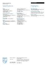 Preview for 2 page of Philips SHC1300/ Series Specification Sheet