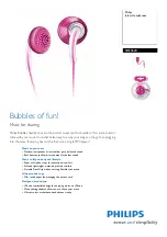 Preview for 1 page of Philips SHE3620 Specifications