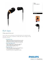 Preview for 1 page of Philips SHE9550 Specification Sheet