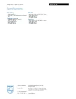 Предварительный просмотр 2 страницы Philips SHH1513 Specification Sheet