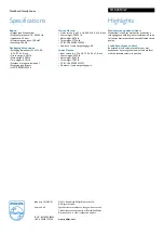 Preview for 2 page of Philips SHK2010 Specifications