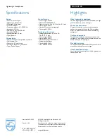 Preview for 2 page of Philips SHL1601 Specifications