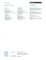 Preview for 2 page of Philips SHM3600 Specifications