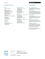 Preview for 2 page of Philips SHM7110 Specifications