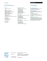 Preview for 2 page of Philips SHM7410 Specifications