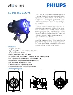 Philips Showline SL PAR 150 ZOOM Specifications preview