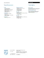 Preview for 2 page of Philips SHP2700 Specification Sheet