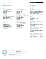 Preview for 2 page of Philips SHQ3017 Specifications