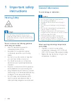 Preview for 4 page of Philips SHQ6500 User Manual