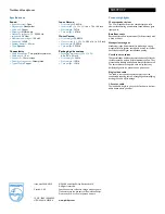 Preview for 2 page of Philips shs391 Specifications