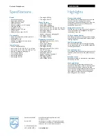 Preview for 2 page of Philips SHS4842 Specifications