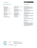 Preview for 2 page of Philips SHS4846 Specifications