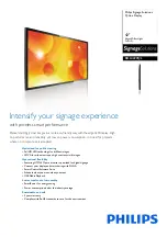 Предварительный просмотр 1 страницы Philips Signage Solutions BDL4220QL Brochure & Specs