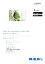 Philips Signage Solutions BDL4677XL Specifications preview