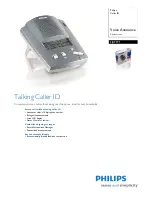 Предварительный просмотр 1 страницы Philips SJA9191 - Call Waiting Caller ID Specifications