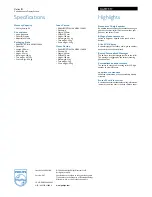 Preview for 2 page of Philips SJA9191 - Call Waiting Caller ID Specifications