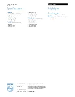 Preview for 2 page of Philips SJM3110 Specification Sheet