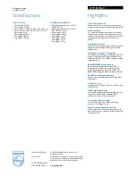 Preview for 2 page of Philips Slimline SPP1180WA/37 Specifications