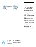 Preview for 2 page of Philips Slimline SPP1180WA Specifications