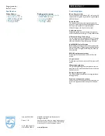 Preview for 2 page of Philips Slimline SPP1181WC Specifications