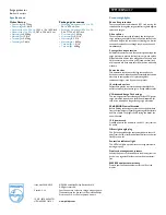 Preview for 2 page of Philips Slimline SPP1188WA Specifications