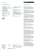 Preview for 2 page of Philips SLV5400 Specification Sheet