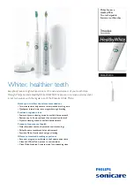 Предварительный просмотр 1 страницы Philips Sonicare HealthyWhite HX6733 33 Brochure & Specs