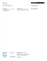 Preview for 2 page of Philips SPF1002 Specifications