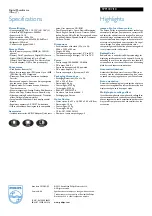 Preview for 2 page of Philips SPF1307 Specifications