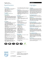 Предварительный просмотр 2 страницы Philips SPF2007 Specification Sheet