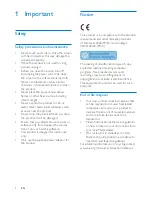 Предварительный просмотр 3 страницы Philips SPF4612 User Manual