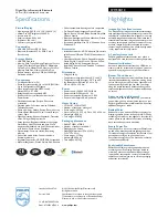 Preview for 2 page of Philips SPF7008 Specification Sheet