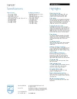 Preview for 2 page of Philips SPP1188WA Specification Sheet