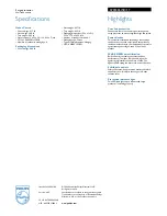 Preview for 2 page of Philips SPP2305WC Specification Sheet