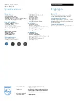 Preview for 2 page of Philips SRP1003WM Specifications