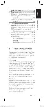 Предварительный просмотр 3 страницы Philips SRP2004WM User Manual