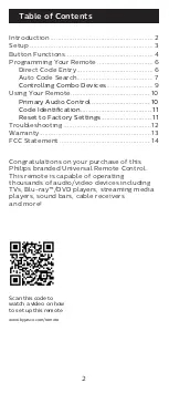 Предварительный просмотр 2 страницы Philips SRP6219G/27 User Manual