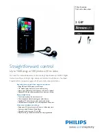 Preview for 1 page of Philips Streamium SA9325 Specifications