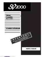 Preview for 1 page of Philips SV2000 SVA104 Owner'S Manual