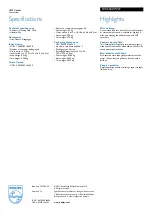 Preview for 2 page of Philips SVC2500W Specification Sheet